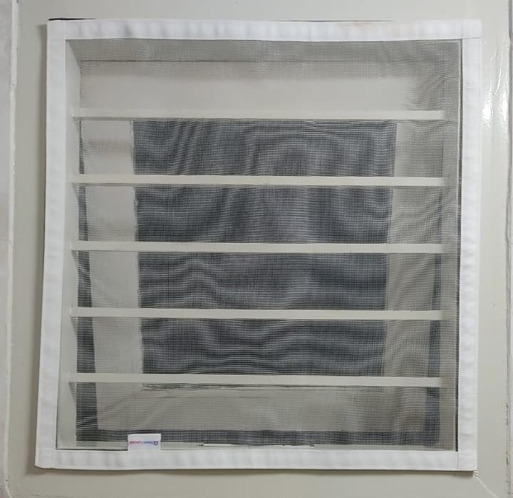 White Pre-Stitched Mosquito Mesh with Self-Adhesive Hook Tape for Windows