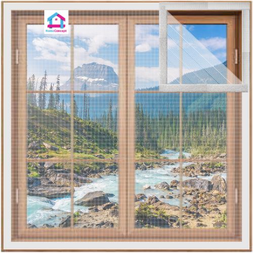 White Pre-Stitched Mosquito Mesh with Self-Adhesive Hook Tape for Windows